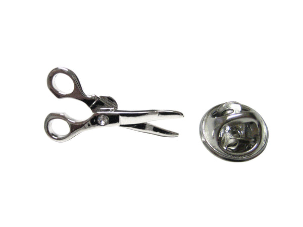 Silver Toned Scissor Lapel Pin