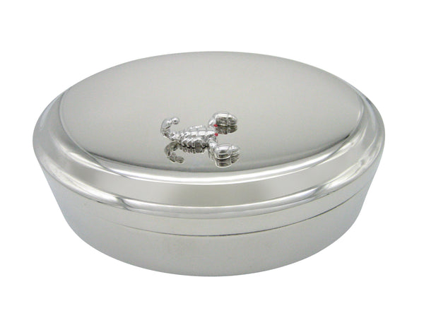 Silver Toned Scorpion Pendant Oval Trinket Jewelry Box