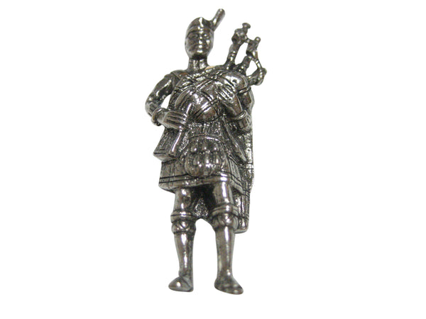 Silver Toned Scottish Bag Piper Pendant Magnet