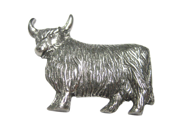 Silver Toned Scottish Highland Cow Magnet