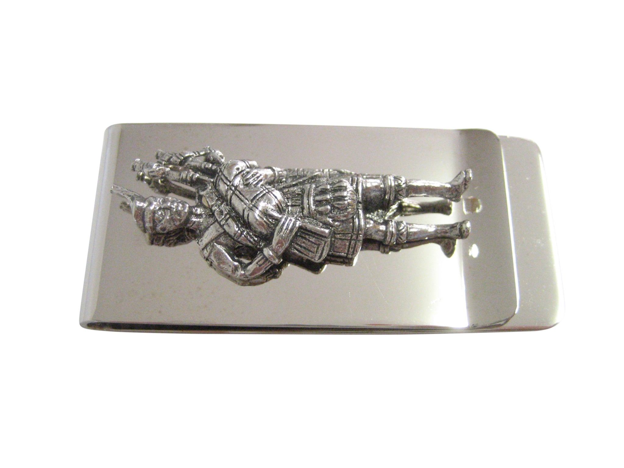 Silver Toned Scottish Piper Money Clip