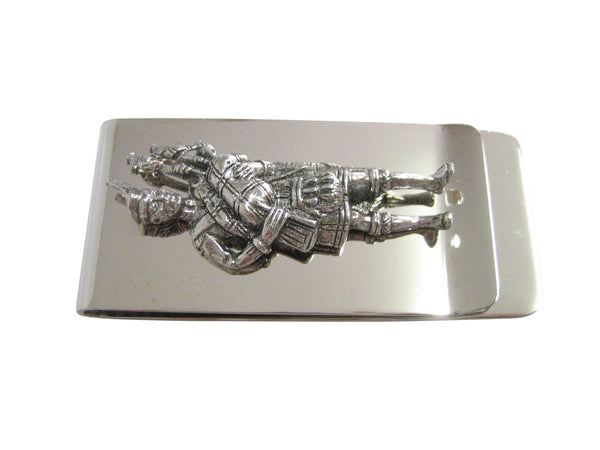 Silver Toned Scottish Piper Money Clip