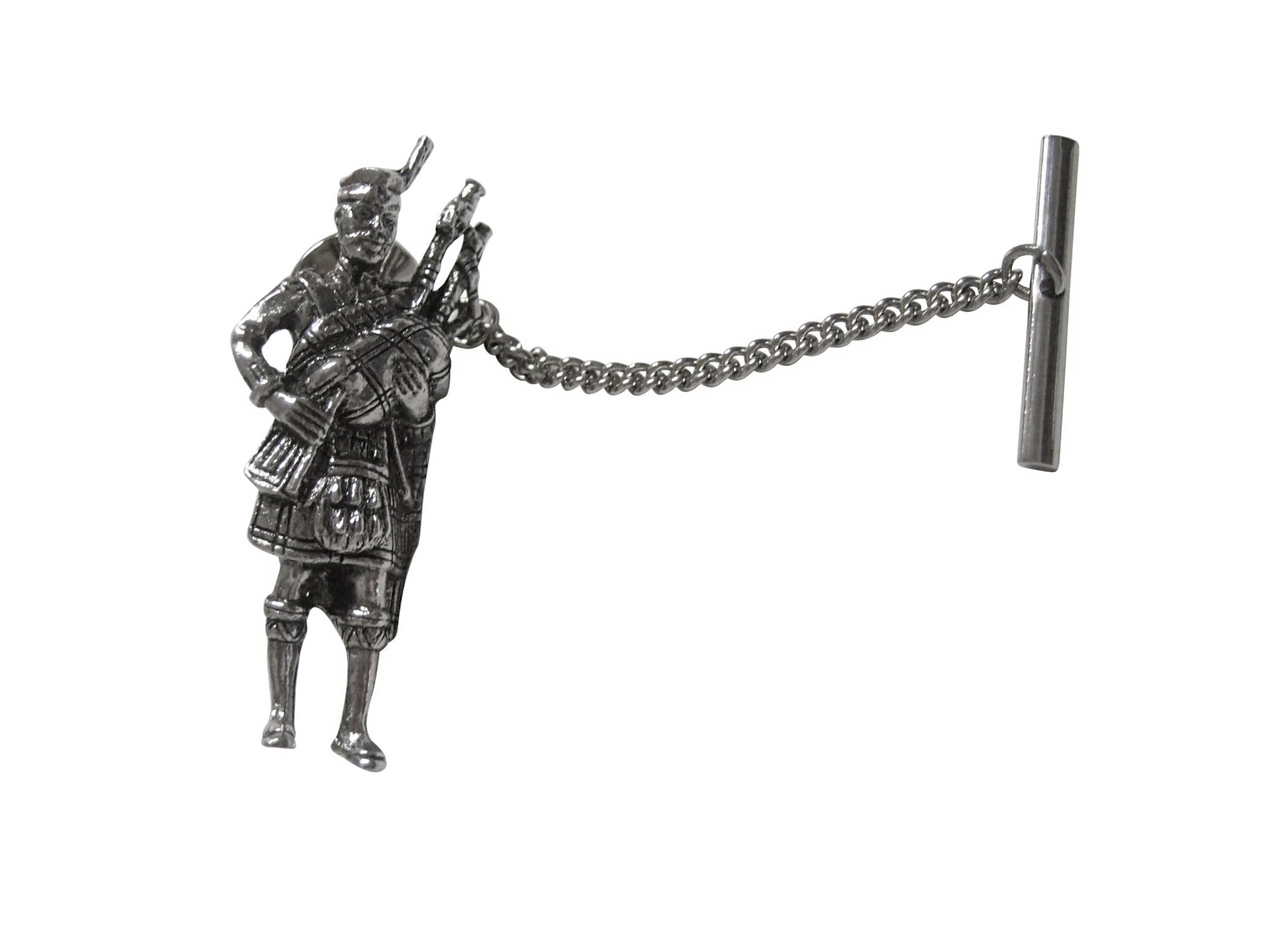 Silver Toned Scottish Piper Tie Tack