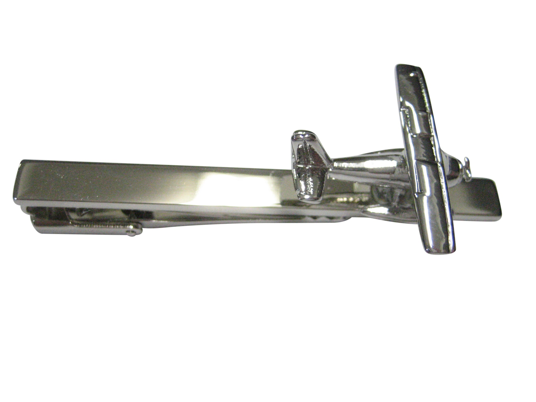 Silver Toned Sea Plane Tie Clip