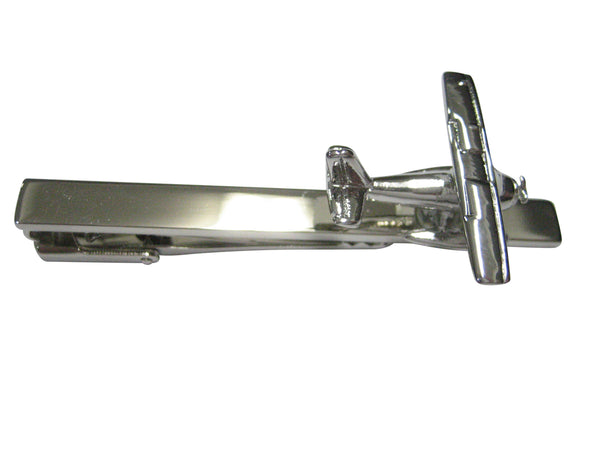 Silver Toned Sea Plane Tie Clip