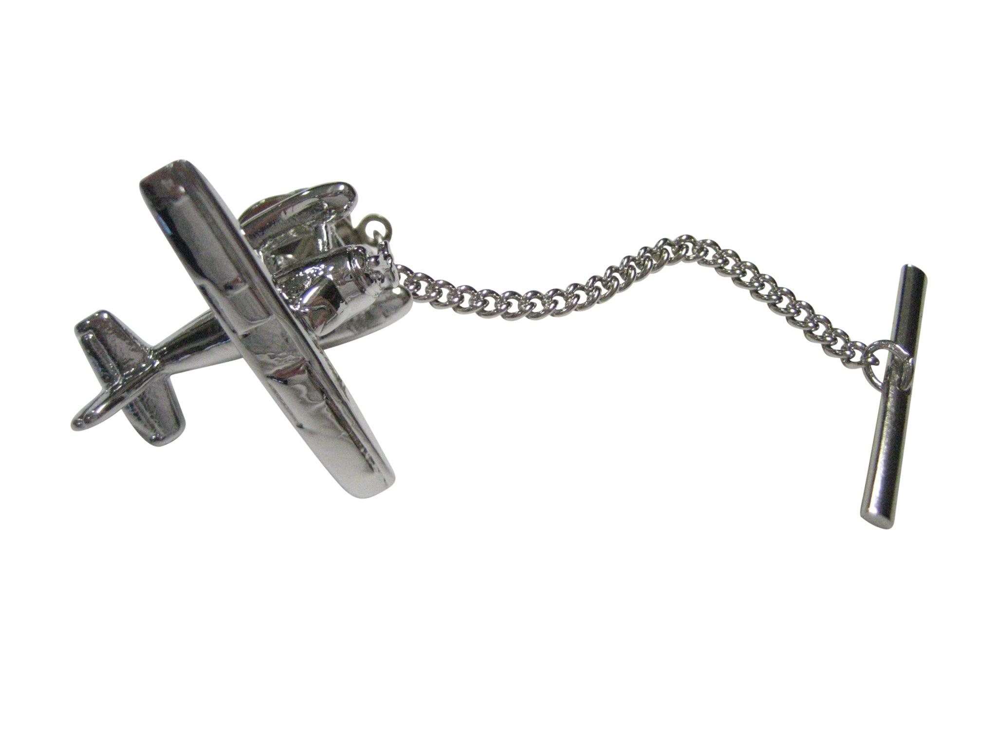 Silver Toned Sea Plane Tie Tack
