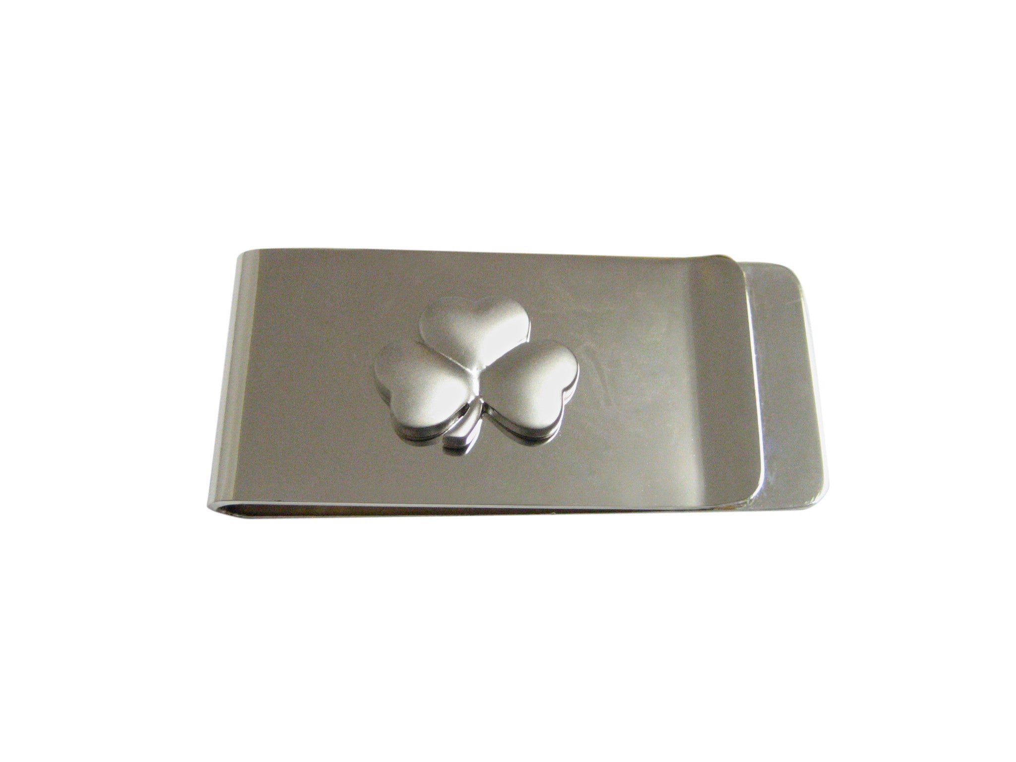 Silver Toned Shamrock Clover Money Clip