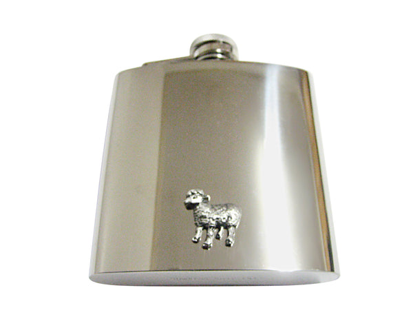 Silver Toned Sheep 6 Oz. Stainless Steel Flask