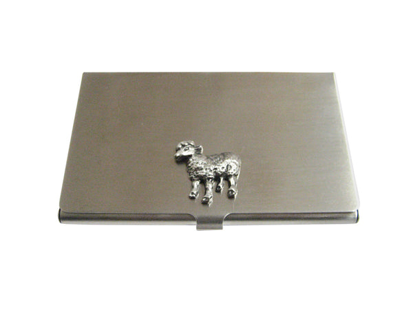 Silver Toned Sheep Business Card Holder