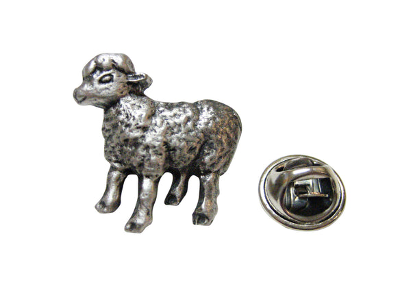 Silver Toned Sheep Lapel Pin