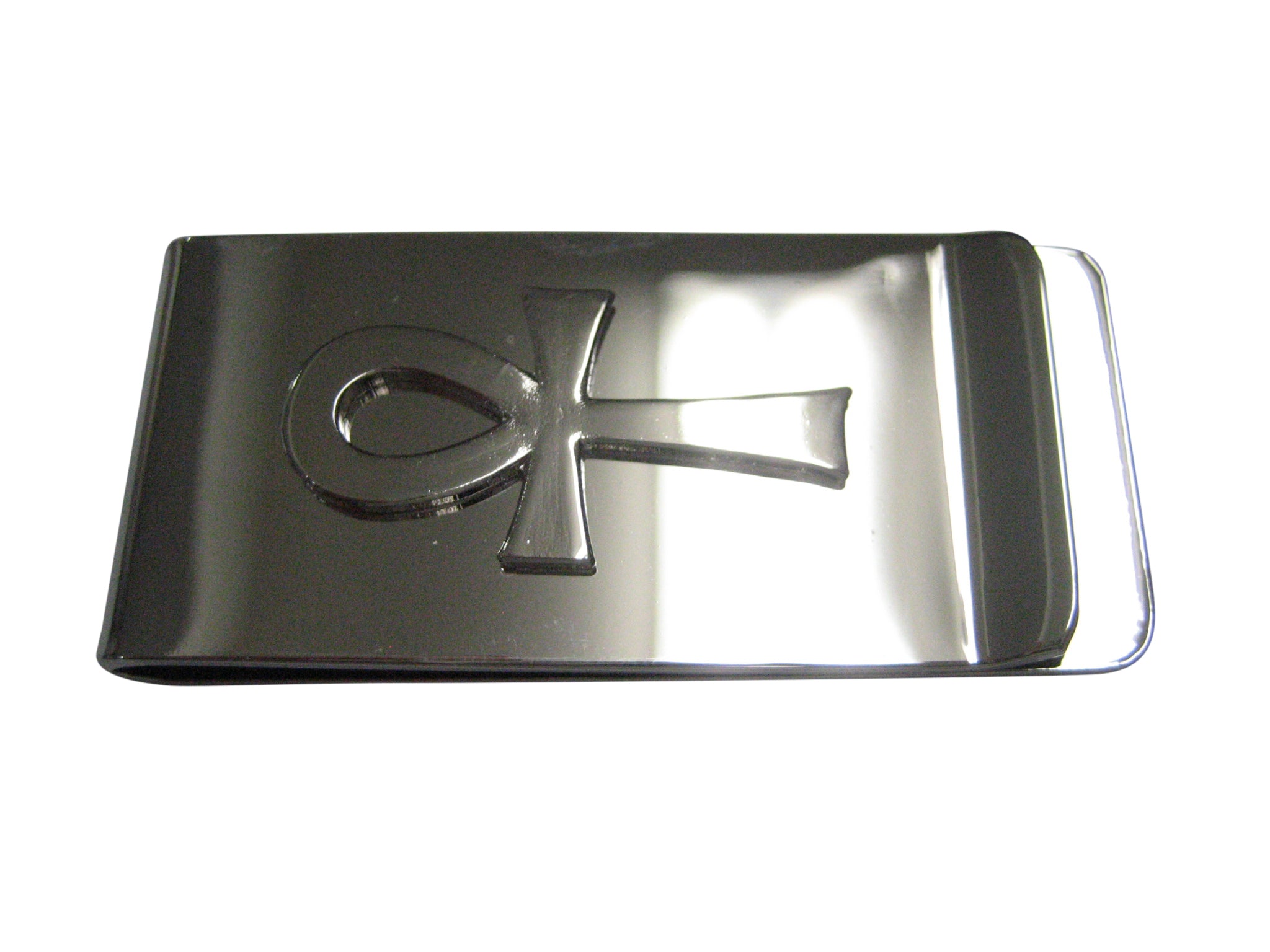 Silver Toned Shiny Ankh Money Clip