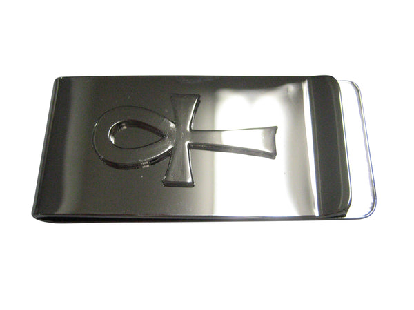 Silver Toned Shiny Ankh Money Clip