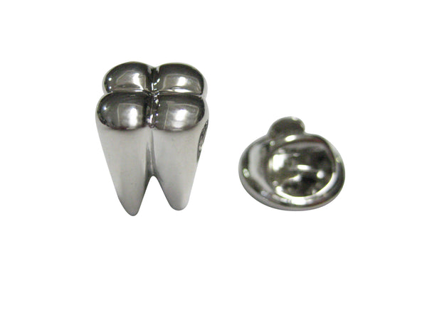 Silver Toned Shiny Dental Tooth Teeth Lapel Pin