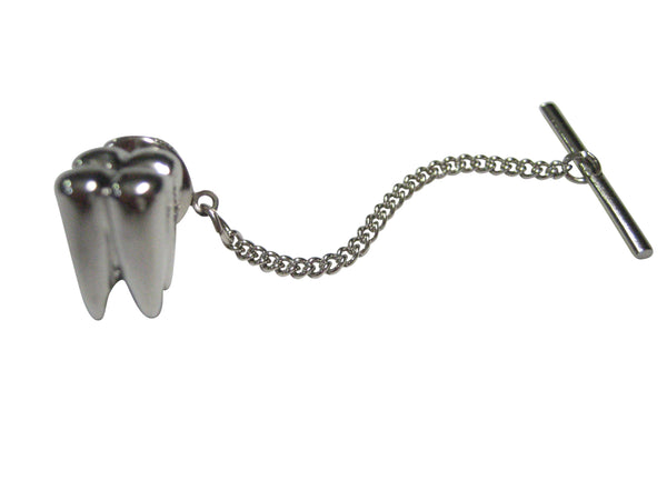 Silver Toned Shiny Dental Tooth Teeth Tie Tack