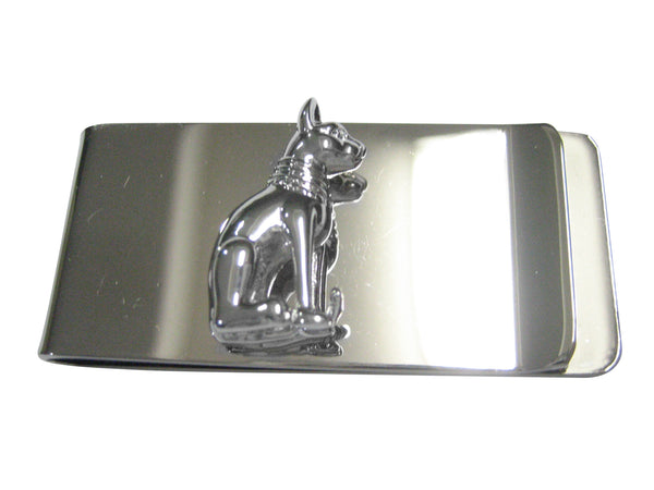 Silver Toned Shiny Egyption Cat Money Clip