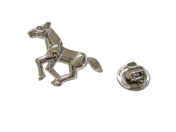 Silver Toned Shiny Horse Lapel Pin