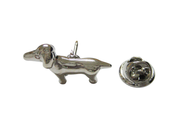 Silver Toned Shiny Small Dog Lapel Pin