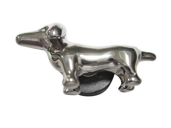 Silver Toned Shiny Small Dog Magnet