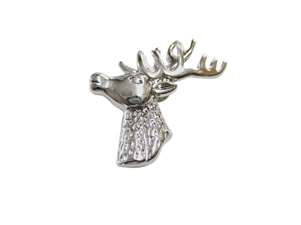 Silver Toned Side Facing Deer Head Magnet