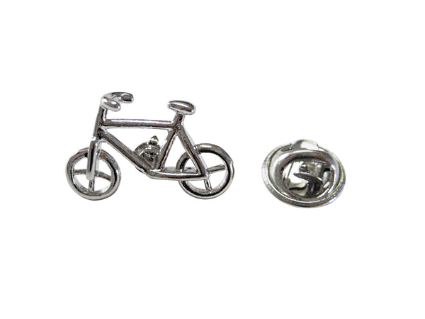 Silver Toned Simple Bicycle Lapel Pin