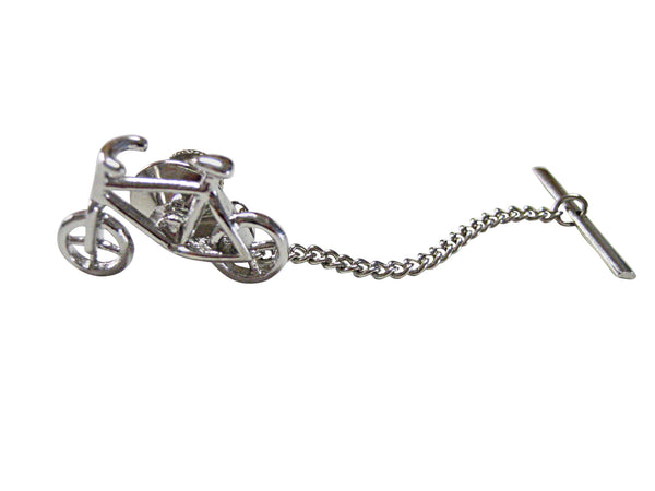 Silver Toned Simple Bicycle Tie Tack