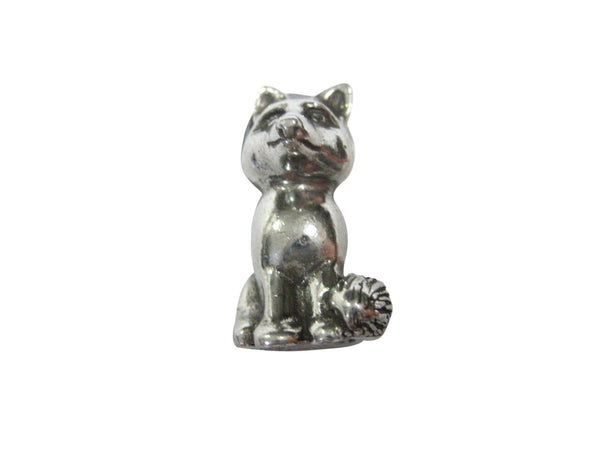 Silver Toned Sitting Fox Magnet