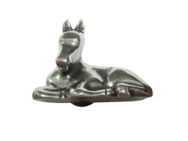 Silver Toned Sitting Horse Magnet