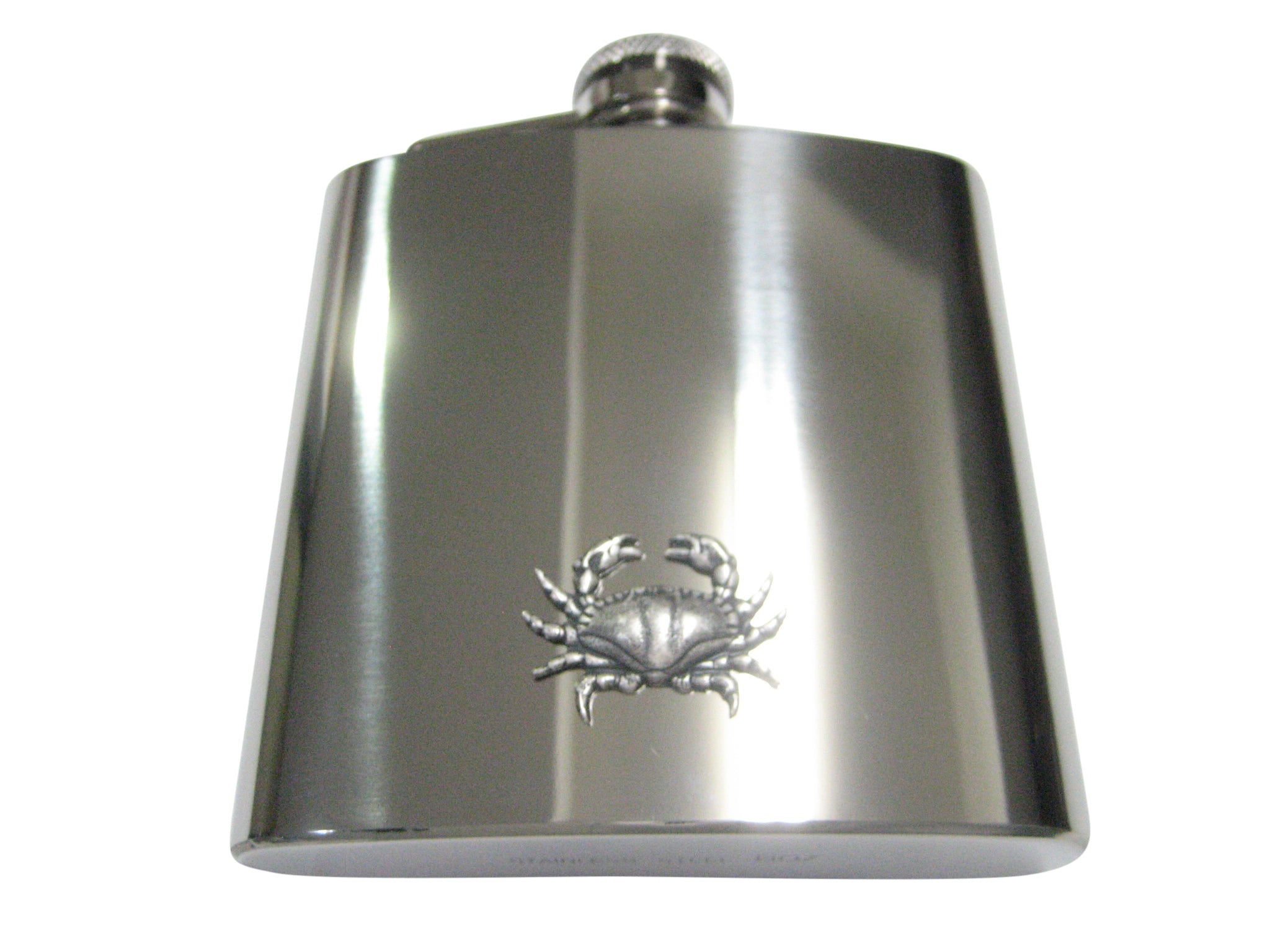 Silver Toned Sleek Crab 6oz Flask