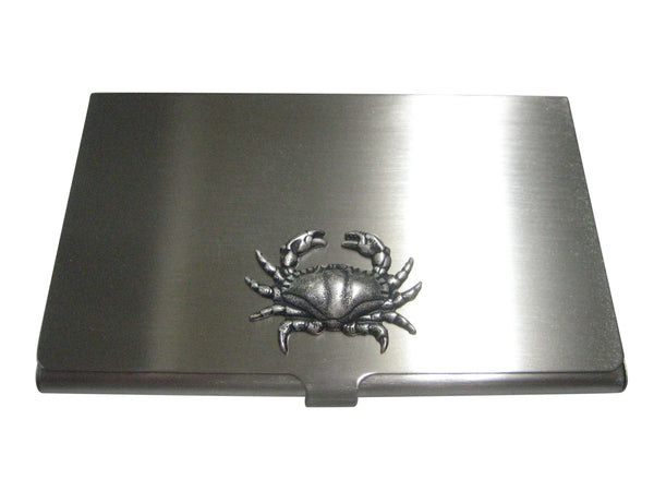 Silver Toned Sleek Crab Business Card Holder