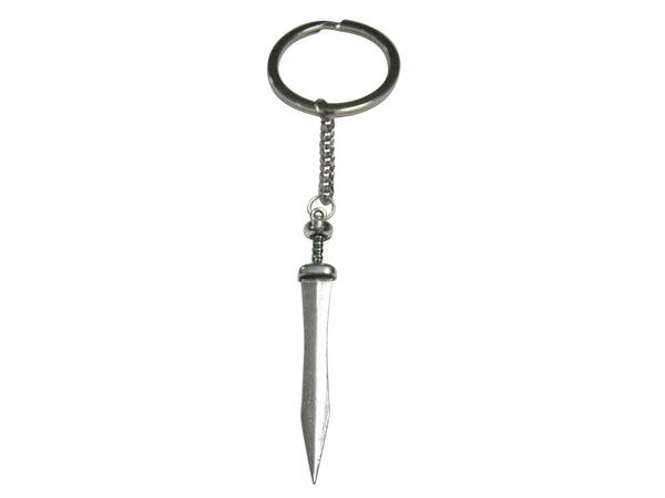 Silver Toned Sleek Sword Pendant Keychain