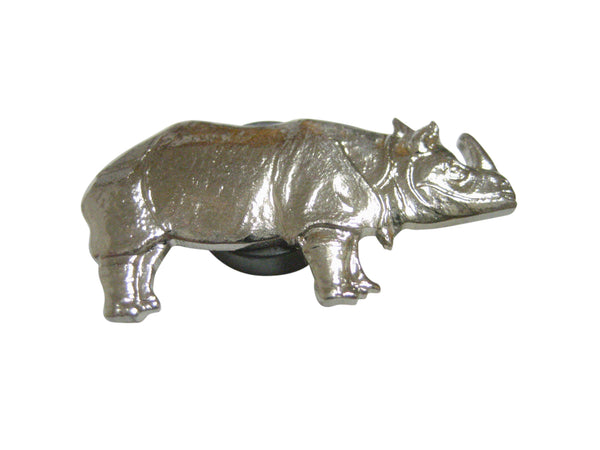 Silver Toned Small Rhino Magnet