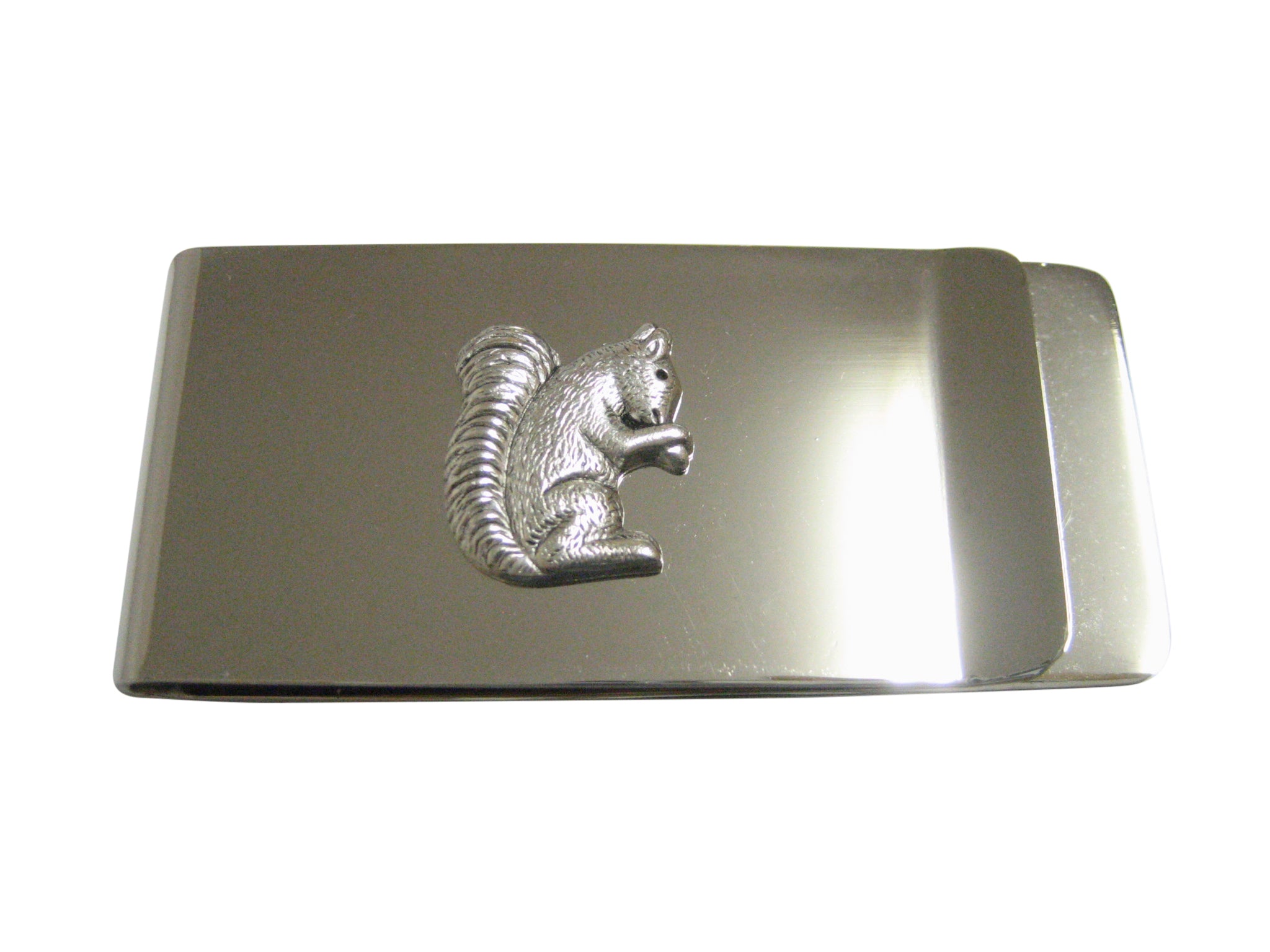 Silver Toned Small Squirrel Pendant Money Clip