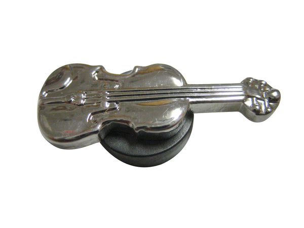 Silver Toned Small Violin Musical Instrument Magnet