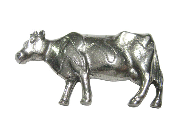 Silver Toned Smooth Cow Magnet