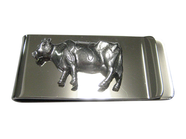Silver Toned Smooth Cow Money Clip