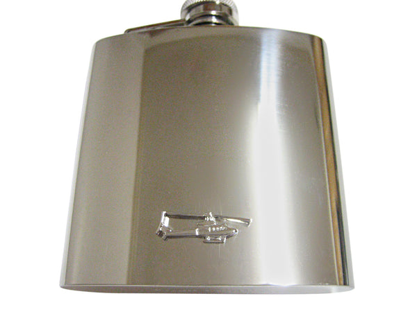 Silver Toned Smooth Helicopter 6 Oz. Stainless Steel Flask