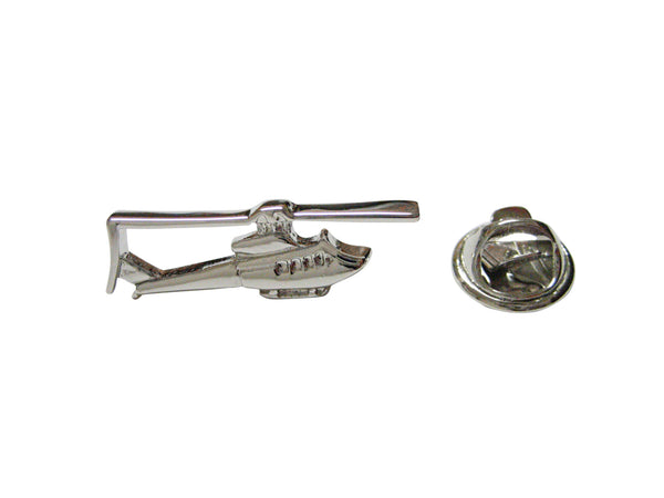 Silver Toned Smooth Helicopter Lapel Pin