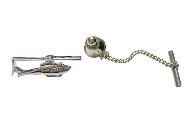 Silver Toned Smooth Helicopter Tie Tack