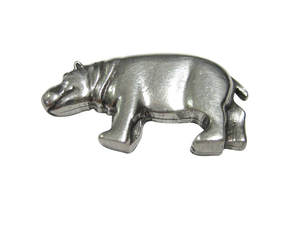 Silver Toned Smooth Hippo Magnet