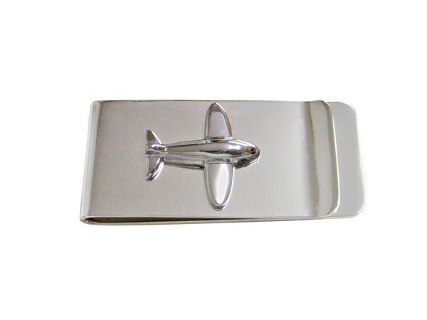Silver Toned Smooth Plane Money Clip