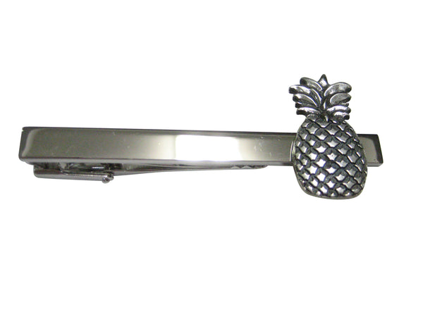 Silver Toned Solid Pineapple Fruit Tie Clip