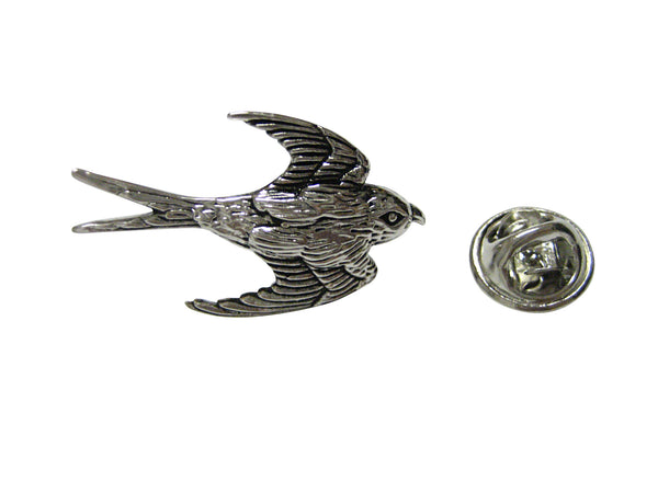 Silver Toned Sparrow Bird Lapel Pin