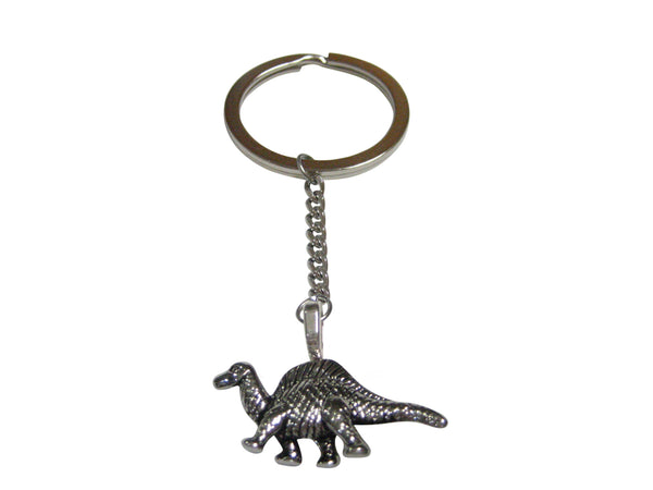 Silver Toned Spinosaurus Dinosaur Pendant Keychain