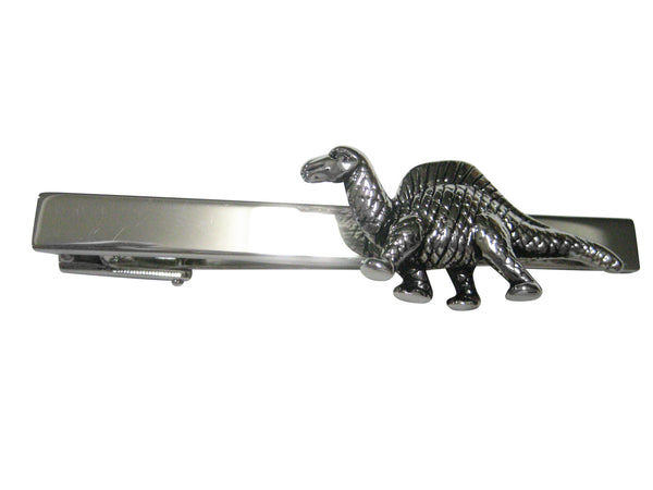 Silver Toned Spinosaurus Dinosaur Tie Clip