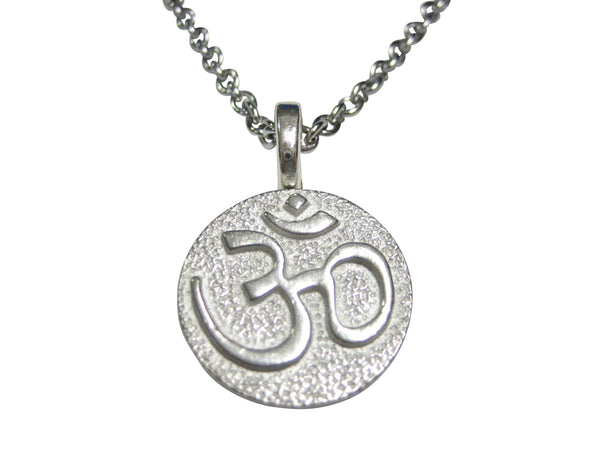 Silver Toned Spiritual Ohm Mystic Symbol Pendant Necklace