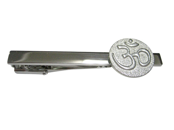 Silver Toned Spiritual Ohm Mystic Symbol Tie Clip