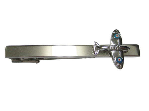 Silver Toned Spitfire Airplane Tie Clip