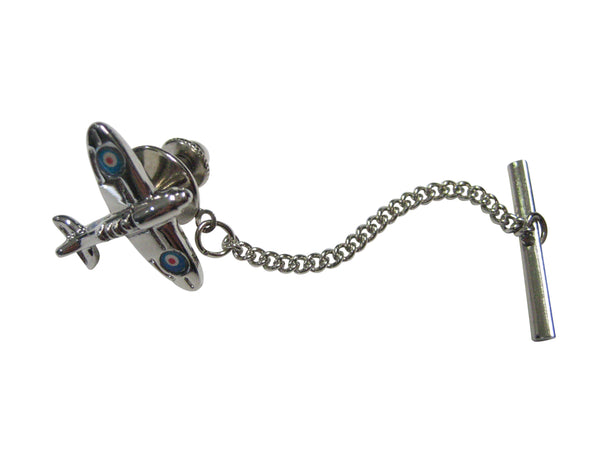 Silver Toned Spitfire Airplane Tie Tack