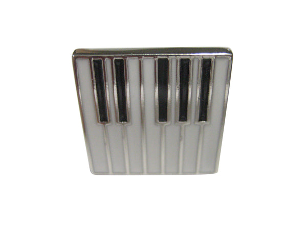 Silver Toned Square Piano Key Design Adjustable Size Fashion Ring