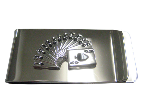 Silver Toned Stack of Cards Money Clip